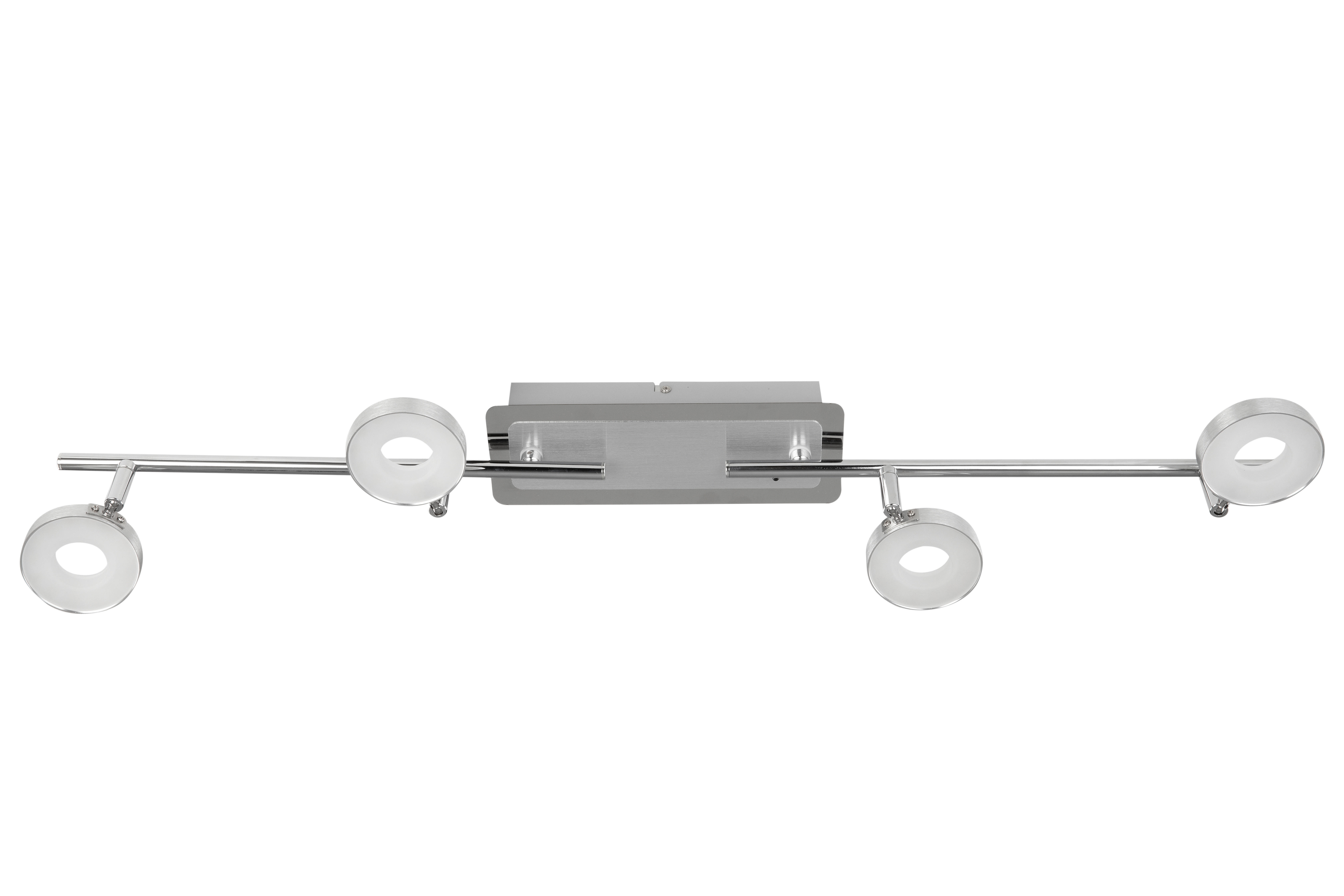 LED ZÁŘIČ, barvy hliníku, barvy chromu, teplá bílá, studená bílá, 84,5/9/18,8 cm - barvy chromu/barvy hliníku, Design, kov (84,5/9/18,8cm) - Novel