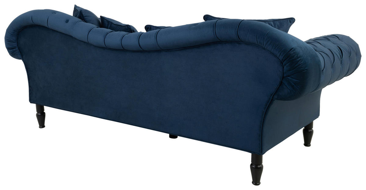 HÁROMÜLÉSES KANAPÉ textil sötétkék  - sötétkék/fekete, Design, textil/fa (242/91/104cm) - MID.YOU