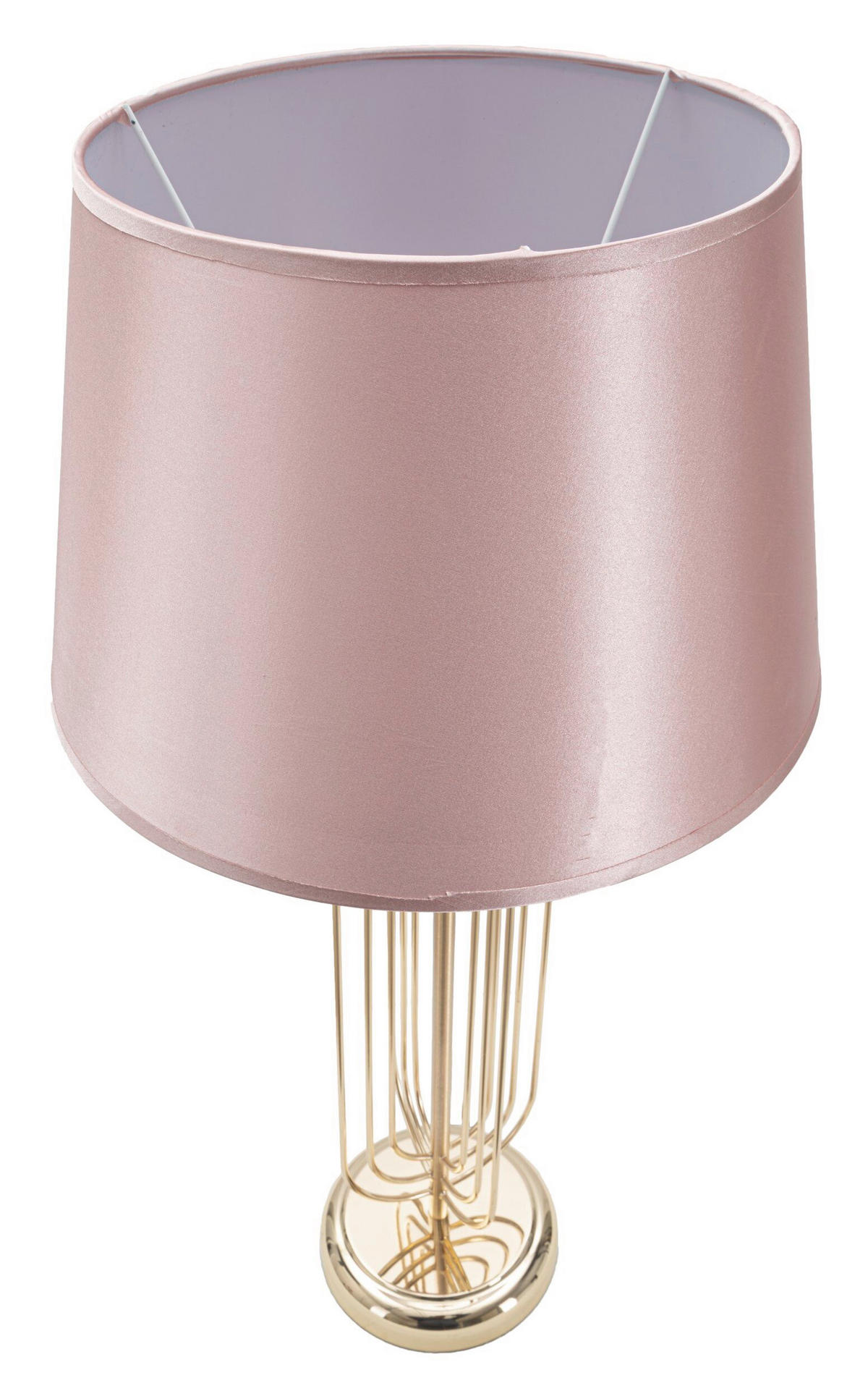 TISCHLEUCHTE 33/64 cm  - Pink/Goldfarben, Trend, Kunststoff/Textil (33/64cm) - Mauro Ferretti