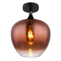 DECKENLEUCHTE  24/31,5 cm    - Klar/Chromfarben, Design, Glas/Metall (24/31,5cm) - Globo