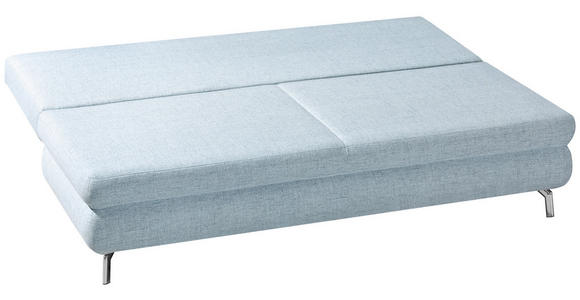 SCHLAFSOFA in Flachgewebe Hellblau  - Chromfarben/Hellblau, Design, Textil/Metall (200/91/92cm) - Novel