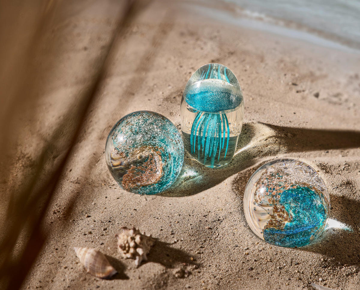 BRIEFBESCHWERER - Türkis, Basics, Glas (6,6/11cm) - Boltze Home