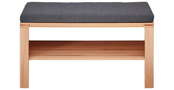 GARDEROBENBANK  in 90/48/40 cm  - Anthrazit/Buchefarben, Natur, Holzwerkstoff/Textil (90/48/40cm) - Linea Natura