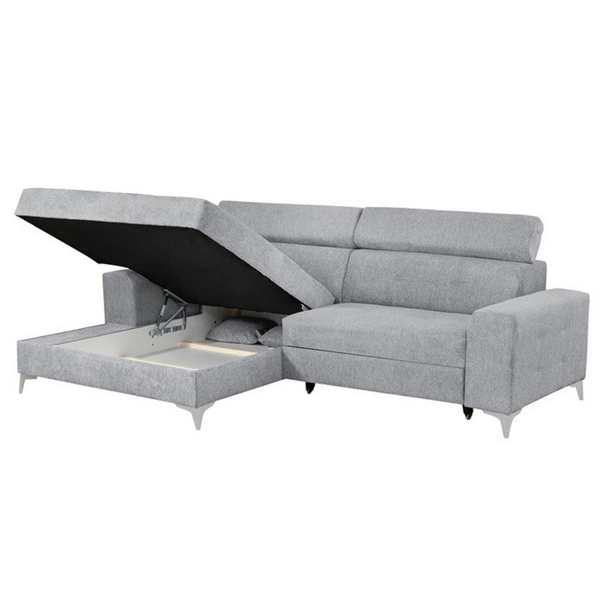 Colțar Extensibil, textil, gri - gri, Design, textil (270/95/175cm) - Carryhome