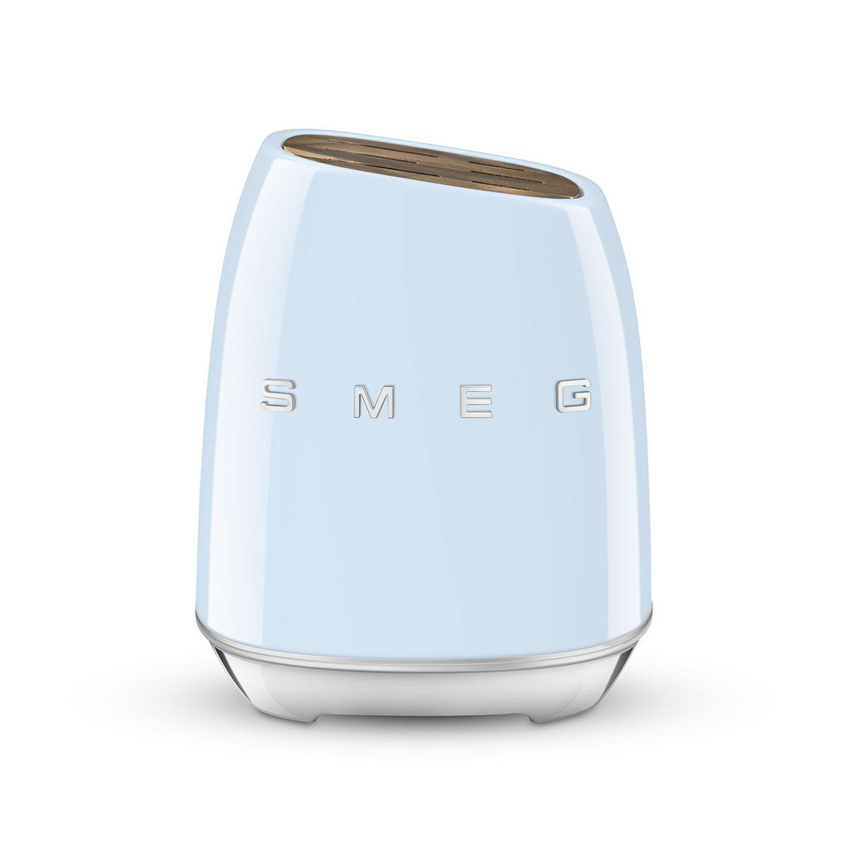 MESSERBLOCK 6-teilig  - Pastellblau, Basics, Holz/Kunststoff (13,5/23,2/19cm) - SMEG