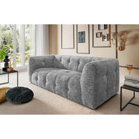 2,5-SITZER in Struktur Silberfarben  - Silberfarben/Schwarz, Design, Kunststoff/Textil (218/72/95cm) - Livetastic