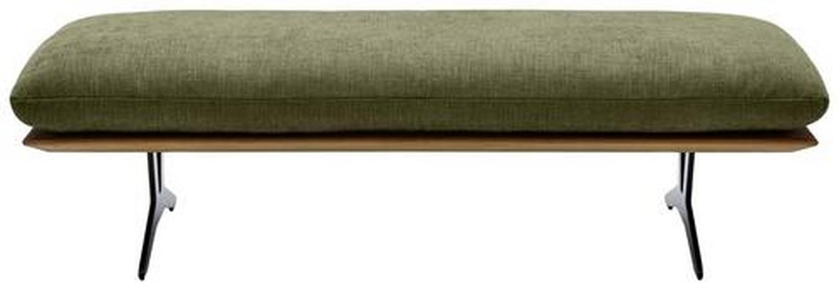 HOCKERBANK in Holz, Textil Dunkelgrün  - Dunkelgrün/Schwarz, Design, Holz/Textil (150/43/60cm) - Dieter Knoll