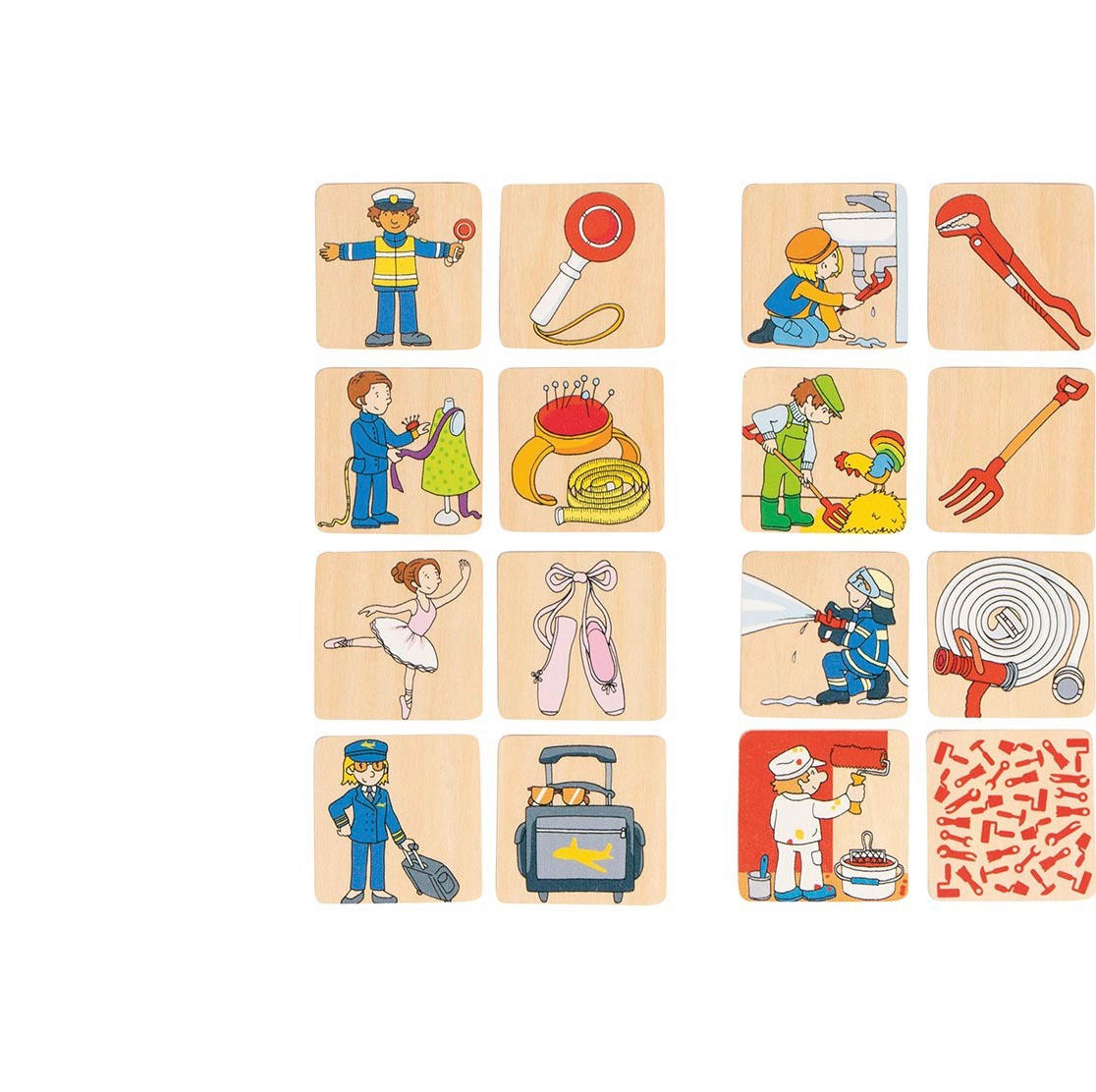 IGRA MEMORY   - prirodne boje, Basics, drvo (5/0,5/5cm) - Goki