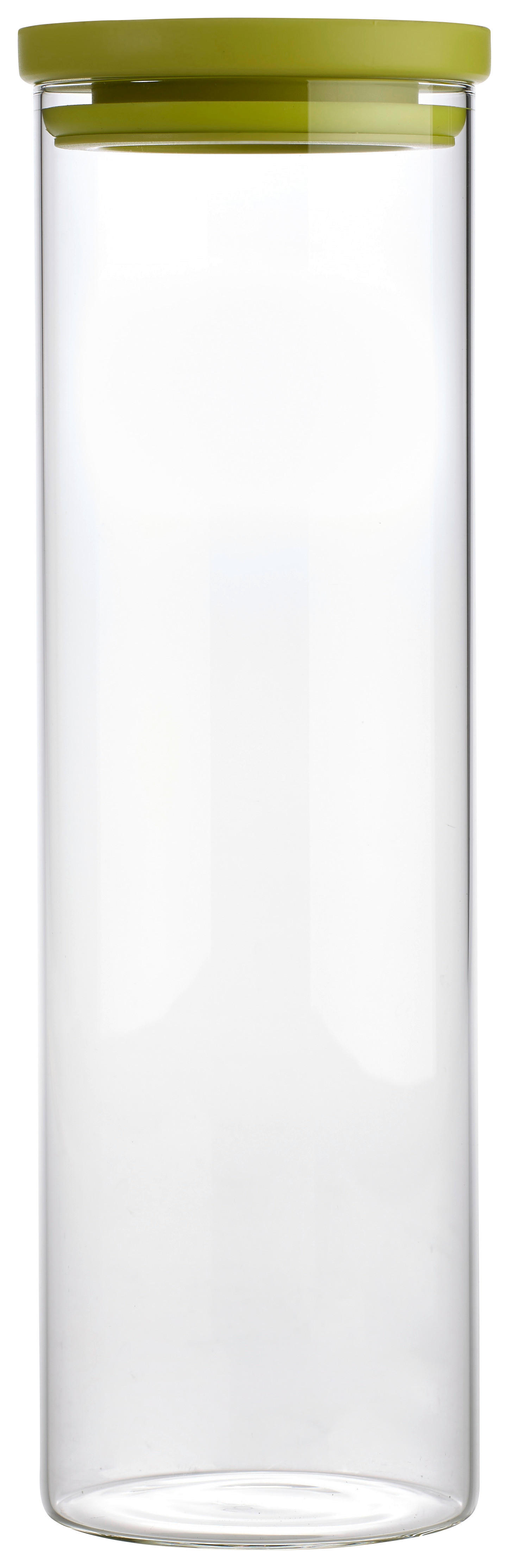 VORRATSDOSE 2 l  - Klar/Grün, Basics, Glas/Kunststoff (9,5/31cm) - Homeware Profession.
