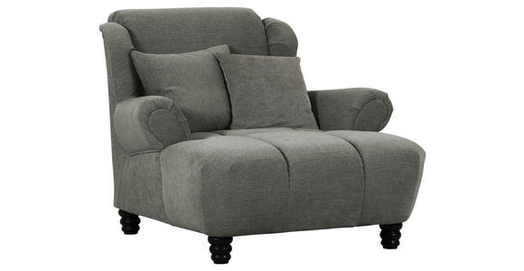 XXL-SESSEL Flachgewebe Grau, Olivgrün - Schwarz/Olivgrün, KONVENTIONELL, Holz/Textil (125/100/140cm) - Carryhome