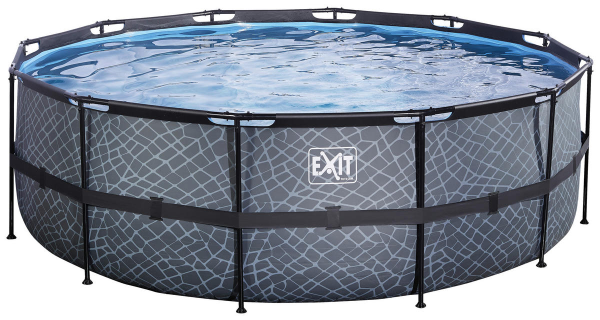 EXIT POOL STONE 427X122 STONE 427/122 cm  - Grau, KONVENTIONELL, Metall (427/122cm) - EXIT Toys