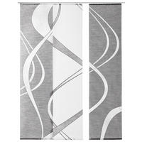 FLÄCHENVORHANG  3 Stück  halbtransparent   60/245 cm  - Weiß/Grau, Design, Textil (60/245cm) - Novel