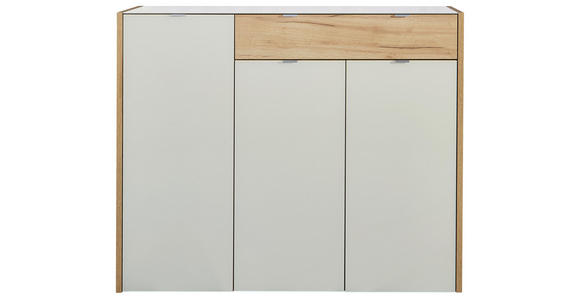 SIDEBOARD Eichefarben, Kaschmir - Kaschmir/Eichefarben, KONVENTIONELL, Glas/Holzwerkstoff (134/110/40cm) - Voleo