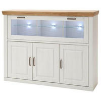 HIGHBOARD Brixen  in 163/123/40 cm  - Eichefarben/Schwarz, Design, Glas/Holzwerkstoff (163/123/40cm) - Livetastic
