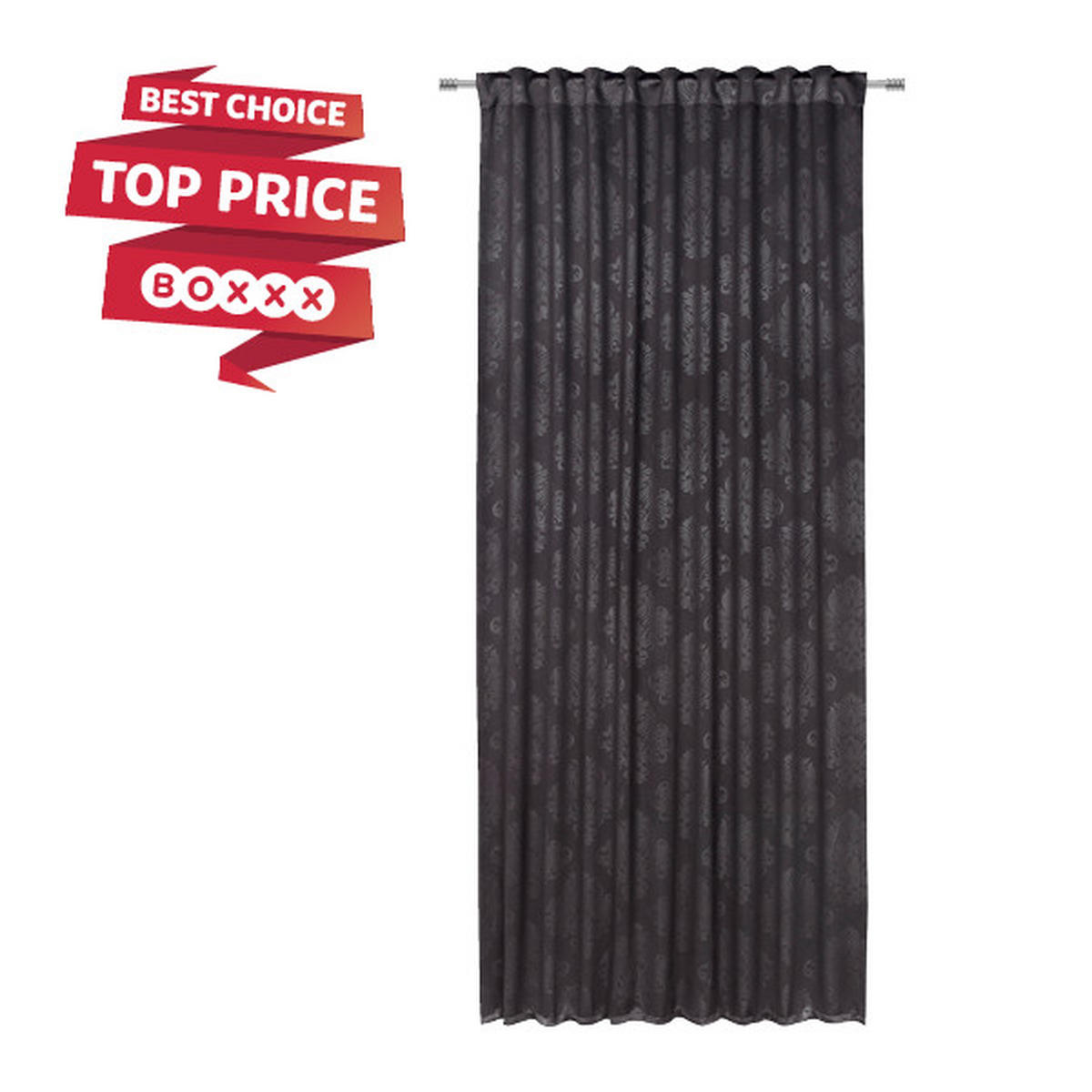 ZATEMŇOVACÍ ZÁVĚS, black-out (nepropouští světlo), 135/245 cm - černá, Konvenční, textil (135/245cm) - Boxxx