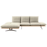 ECKSOFA in Flachgewebe Beige  - Beige/Schwarz, Design, Holz/Textil (159/314cm) - Dieter Knoll