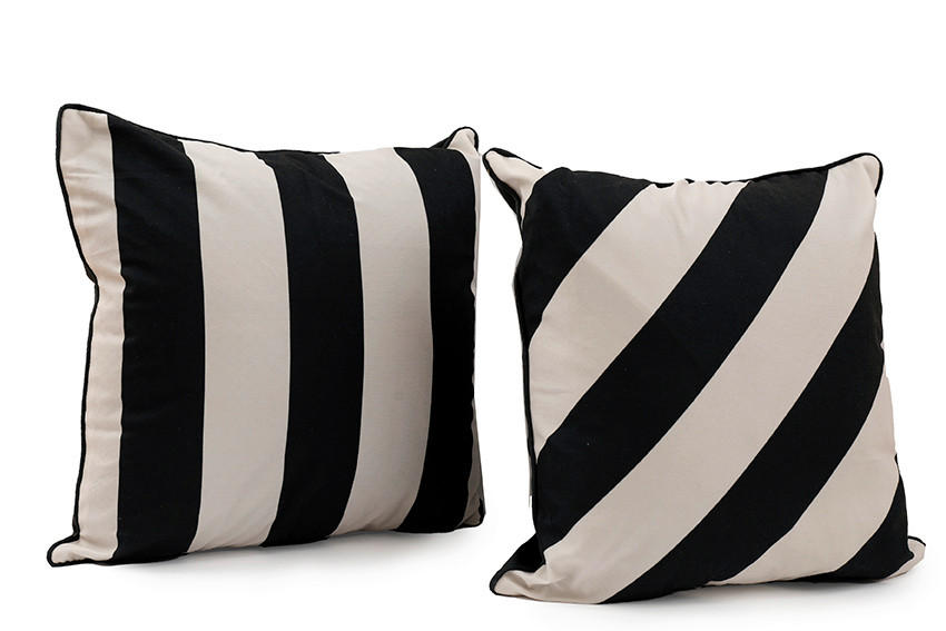 PERNĂ CANAPEA  - alb/negru, Basics, textil (45/45/10cm)