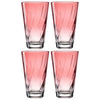 GLÄSERSET Twist 4-teilig  - Rot, Design, Glas (8,00/13,00/8,00cm) - Leonardo