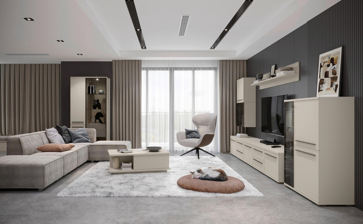 KOMODA, kašmir  - kašmir, Design, kovina/leseni material (150/85/46cm) - Hom`in
