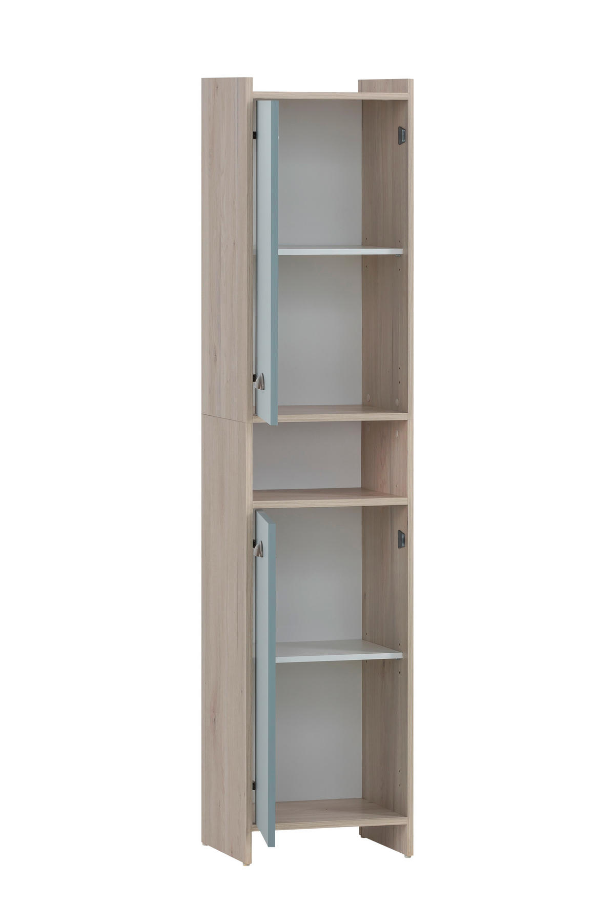 HOCHSCHRANK 40,2/176,3/33 cm  - Pastellblau/Eichefarben, KONVENTIONELL, Holzwerkstoff/Metall (40,2/176,3/33cm) - Stylife