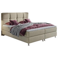 BOXBETT 180/200 cm  in Beige  - Chromfarben/Beige, Design, Textil/Metall (180/200cm) - Ti'me