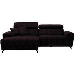 ECKSOFA  in Velours Aubergine  181/267 cm  - Aubergine/Schwarz, Design, Textil/Metall (181/267cm) - Carryhome