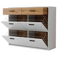 HÄNGESCHUHSCHRANK 125/101/37 cm  - Eichefarben/Anthrazit, Design, Holzwerkstoff/Metall (125/101/37cm) - Xora