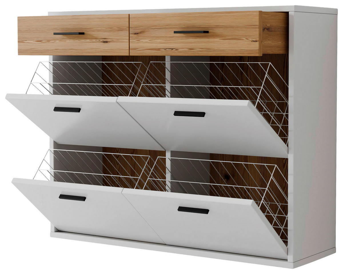 HÄNGESCHUHSCHRANK 125/101/37 cm  - Eichefarben/Anthrazit, Design, Holzwerkstoff/Metall (125/101/37cm) - Xora