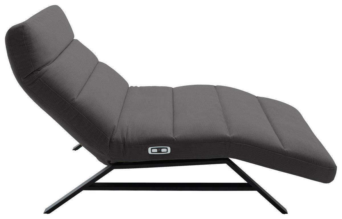 RELAXLIEGE Feincord Mokka  - Schwarz/Mokka, Design, Textil/Metall (120/54-113/158-198cm) - Pure Home Lifestyle