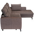 ECKSOFA Dunkelbraun Chenille  - Dunkelbraun/Schwarz, KONVENTIONELL, Textil/Metall (240/185cm) - Carryhome