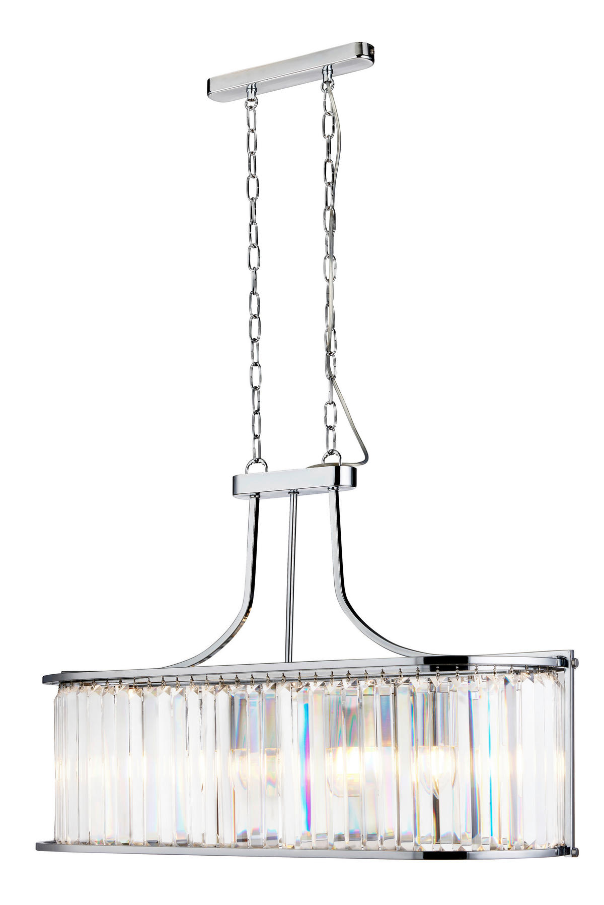 KRISTALL-HÄNGELEUCHTE 78/150/30 cm   - Chromfarben, Design, Glas/Metall (78/150/30cm)
