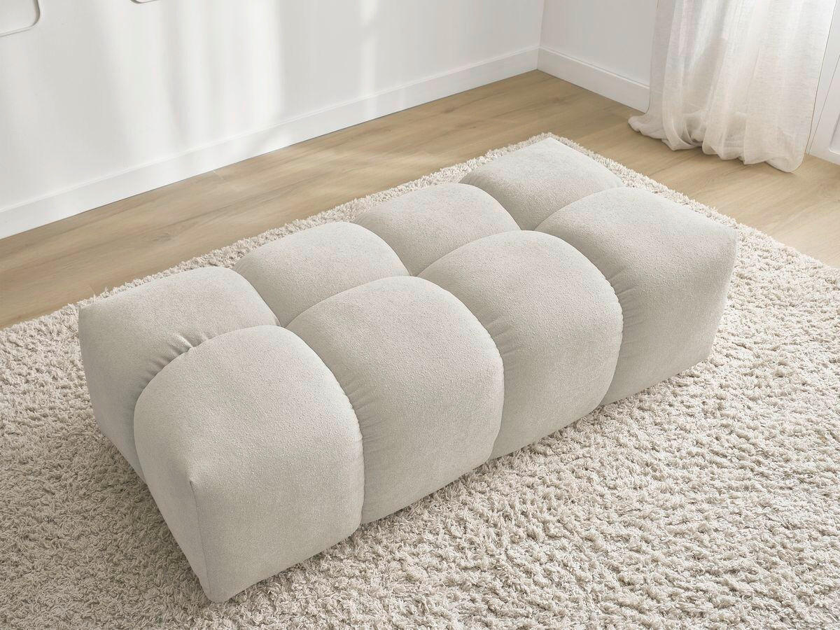 HOCKER EVEREST Struktur Beige  - Beige/Schwarz, MODERN, Kunststoff/Textil (140/70/40cm)