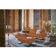 ECKSOFA in Echtleder Cognac  - Cognac/Anthrazit, KONVENTIONELL, Leder/Metall (182/324cm) - Ambiente