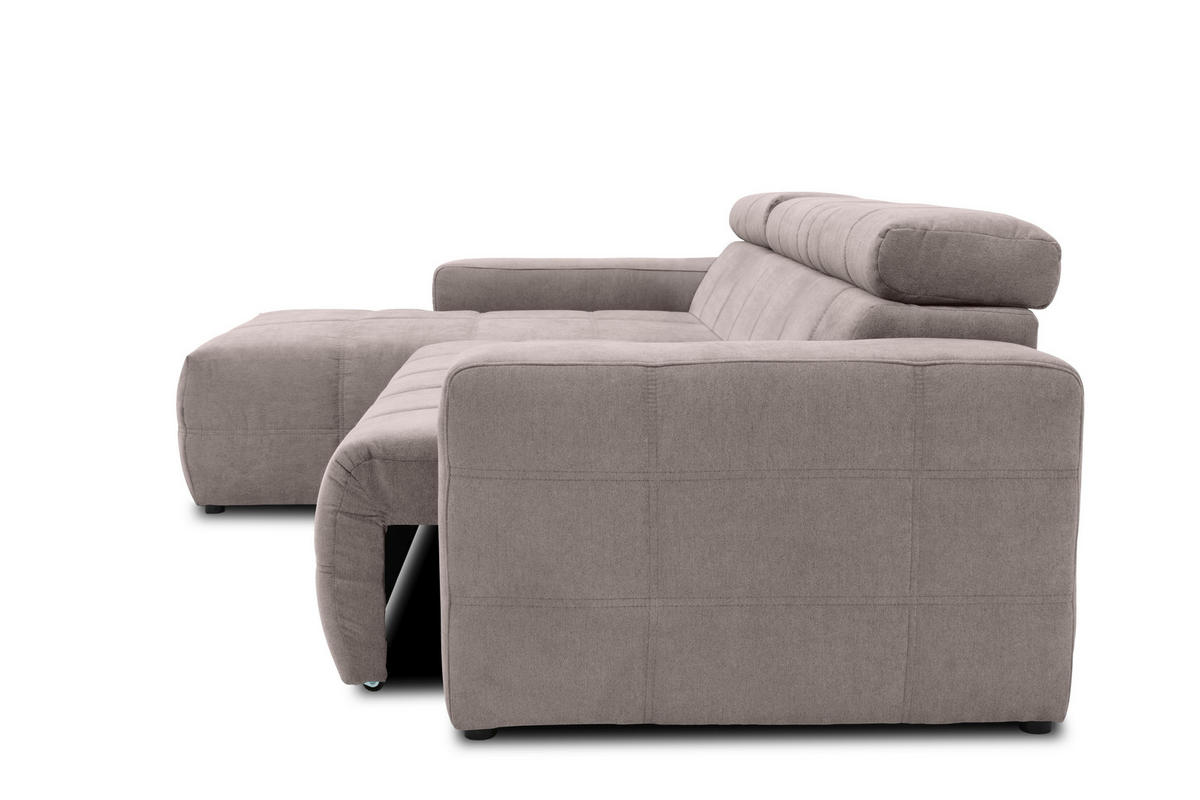ECKSOFA in Mikrofaser Dunkelgrau  175/285 cm  - Dunkelgrau/Schwarz, Design, Kunststoff/Textil (175/285cm) - MID.YOU