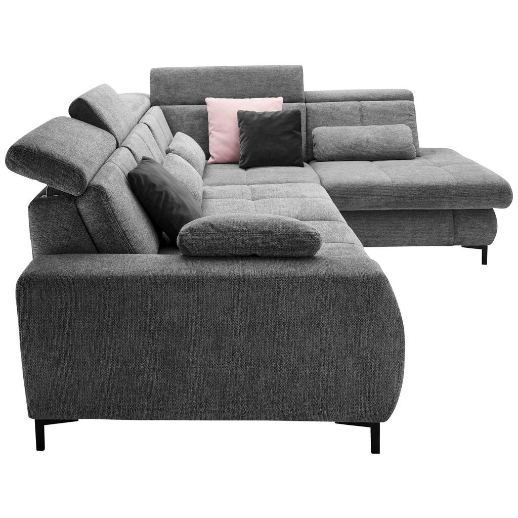 Thumbnail - SetOne by Musterring Ecksofa, Anthrazit, Textil, 3-Sitzer, Ottomane rechts, L-Form, 314x220 cm, Bettkasten erhältlich, F...