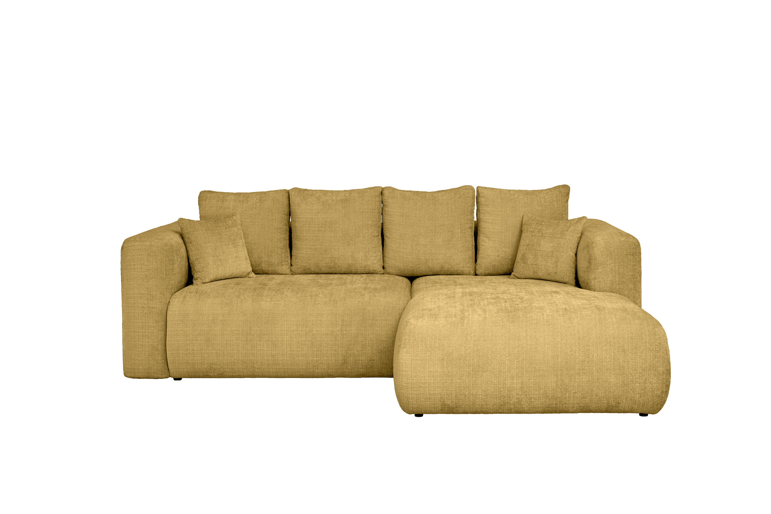 ECKSOFA Goldfarben Chenille Zierkissen, Rückenkissen, Rücken echt  - Goldfarben/Schwarz, MODERN, Kunststoff/Textil (276/188cm) - Milino
