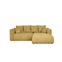 ECKSOFA Goldfarben Chenille Zierkissen, Rückenkissen, Rücken echt  - Goldfarben/Schwarz, MODERN, Kunststoff/Textil (276/188cm) - Milino