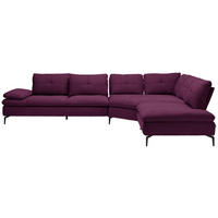 ECKSOFA in Flachgewebe Violett  - Violett/Schwarz, Design, Textil/Metall (344/271cm) - Chilliano
