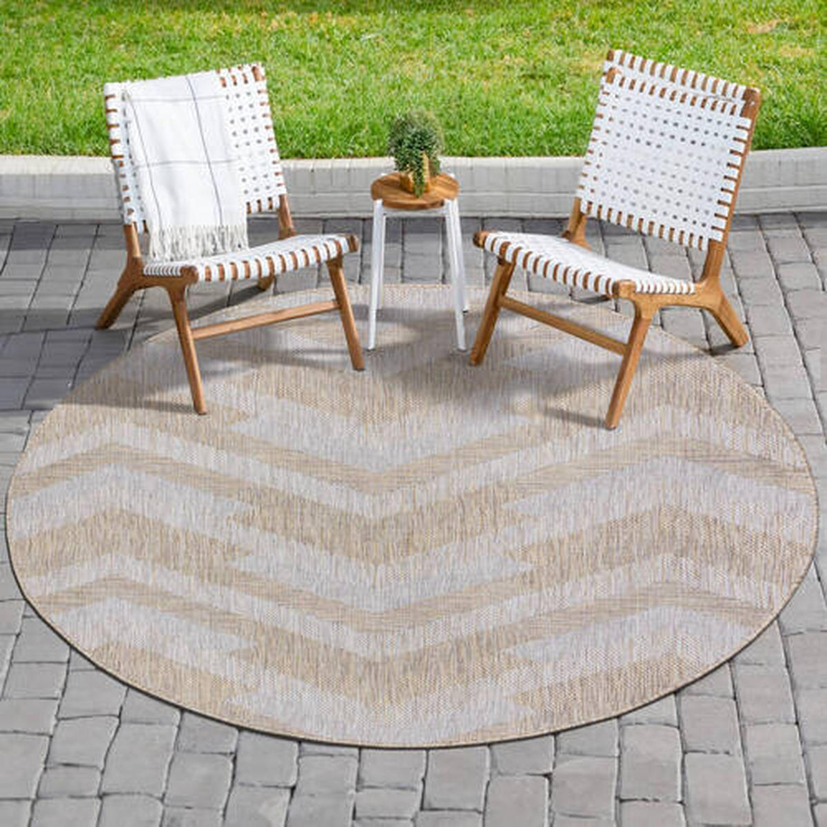 PREPROGA ZA ZUNANJO UPORABO  Melissa      200/200 cm   tkano  rjava, siva  - siva/rjava, Konvencionalno, tekstil (200/200cm)
