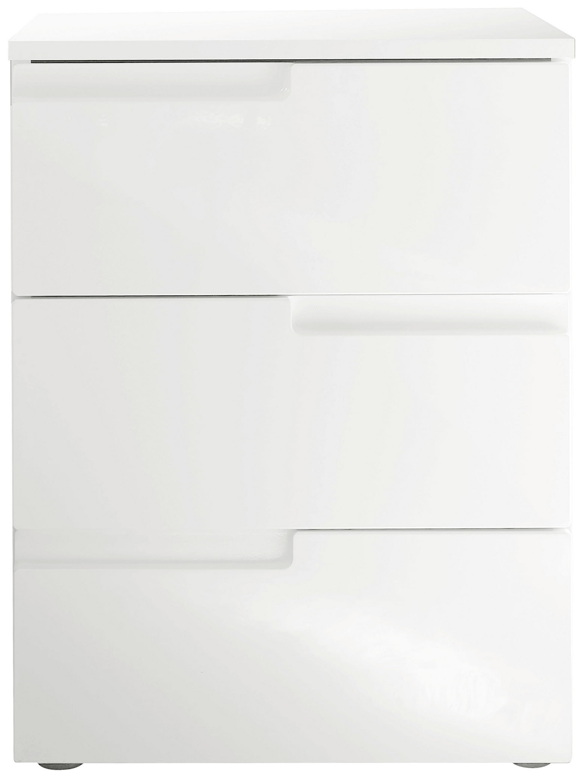 NOČNÍ STOLEK, bílá, vysoce lesklá bílá, 46,2/60,9/40 cm - bílá/černá, Moderní, kompozitní dřevo/plast (46,2/60,9/40cm) - MID.YOU