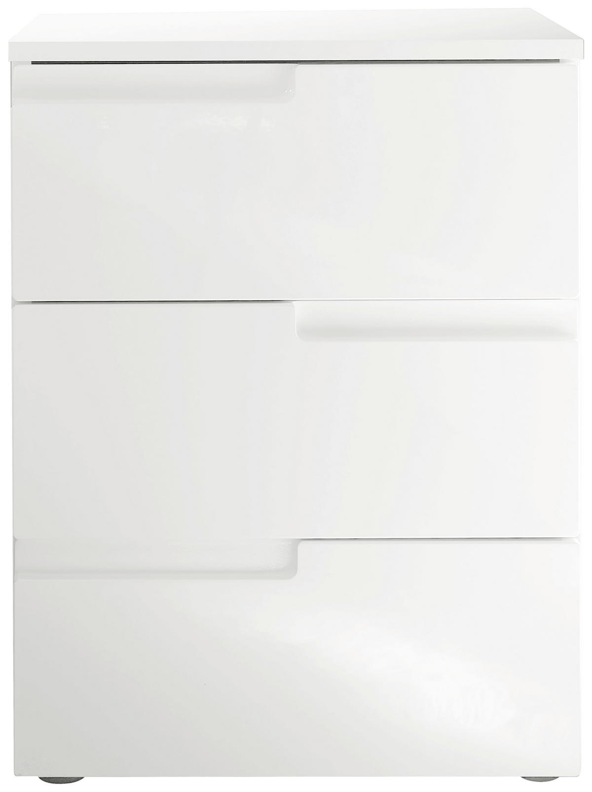 NOČNÍ STOLEK, bílá, vysoce lesklá bílá, 46,2/60,9/40 cm - bílá/černá, Moderní, kompozitní dřevo/plast (46,2/60,9/40cm) - MID.YOU