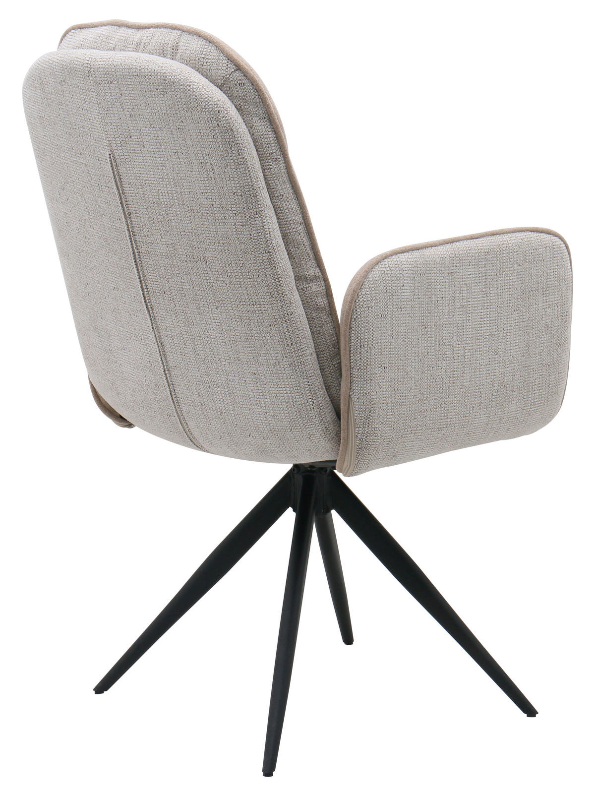 ARMLEHNSTUHL  Sitzfläche 360° drehbar Webstoff  Schwarz, Beige, Beigebraun  - Beige/Beigebraun, MODERN, Textil/Metall (62.5/99/71cm) - Livetastic