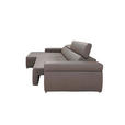 ECKSOFA DUA in Echtleder Grau  170/293 cm  - Chromfarben/Grau, Design, Leder/Metall (170/293cm) - Novel