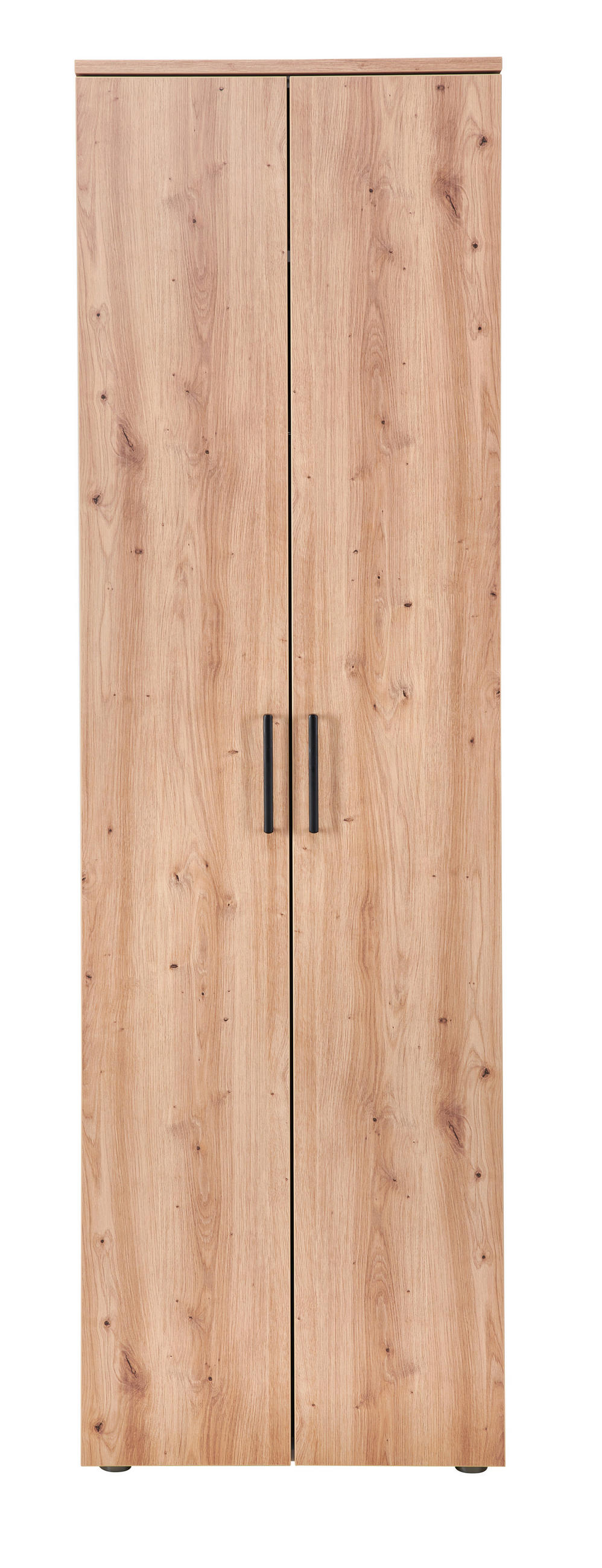 GARDEROBENSCHRANK Almada  in 60/200/38 cm  - Eichefarben/Schwarz, Konventionell, Holzwerkstoff/Kunststoff (60/200/38cm) - Moderano