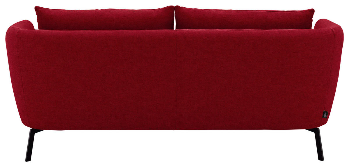 2,5-SITZER  in Flachgewebe Rot  - Rot/Schwarz, Design, Textil/Metall (190/71/91cm) - Schöner Wohnen