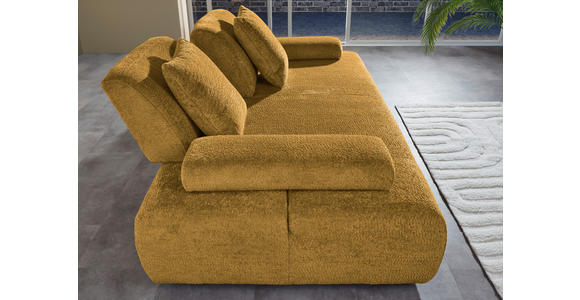 SCHLAFSOFA in Chenille Senfgelb - Senfgelb/Schwarz, KONVENTIONELL, Kunststoff/Textil (235-255/80/116-138cm) - Carryhome