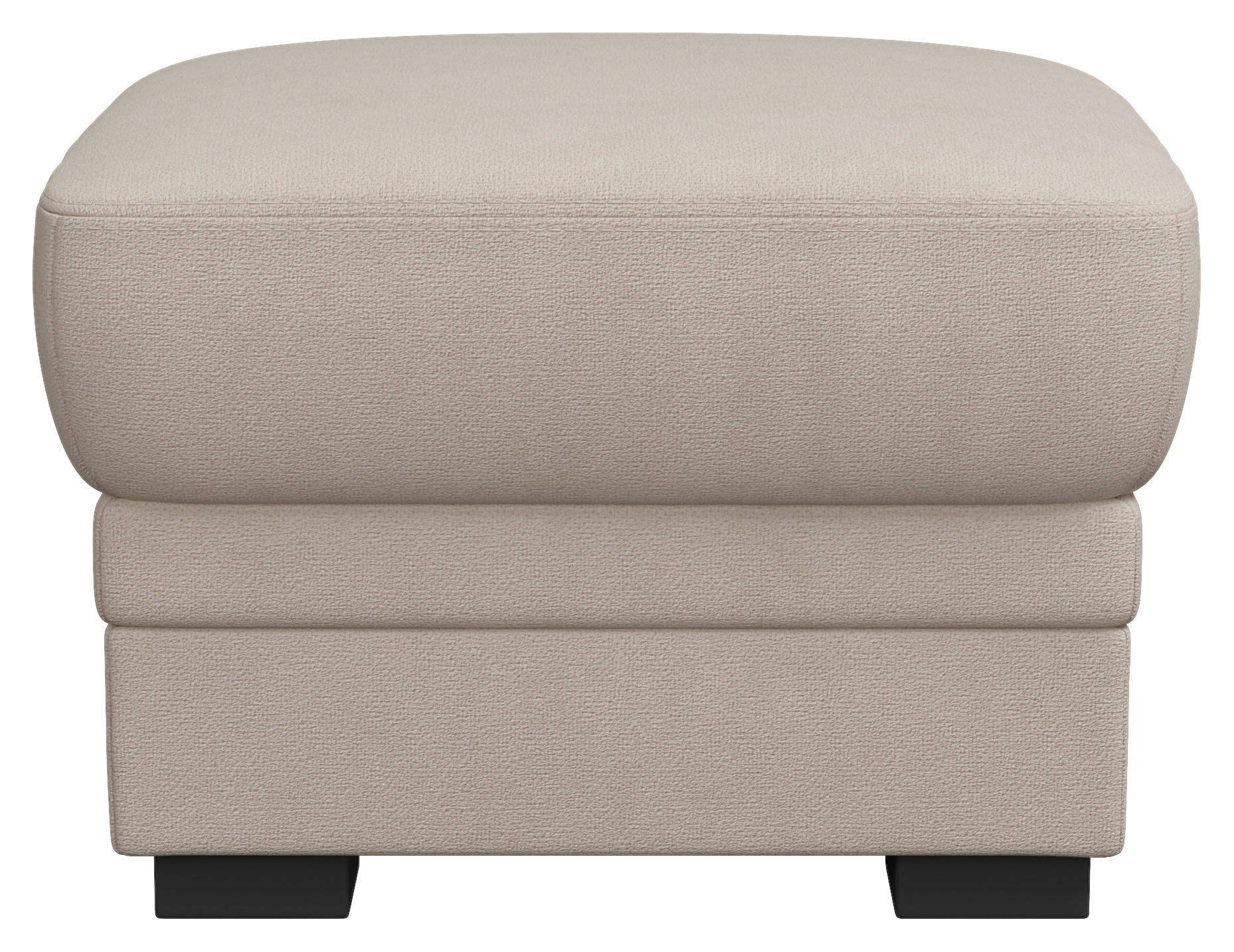 HOCKER in Textil Beige  - Beige/Schwarz, Basics, Kunststoff/Textil (68/45/68cm) - MID.YOU