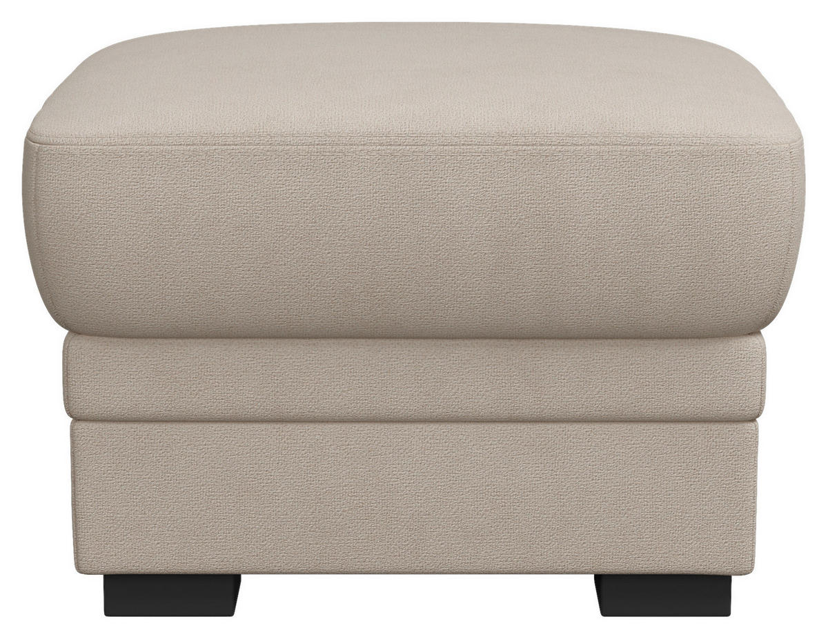 HOCKER in Textil Beige  - Beige/Schwarz, Basics, Kunststoff/Textil (68/45/68cm) - MID.YOU