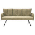 SITZBANK 180/93/67 cm Cord Olivgrün  - Schwarz/Olivgrün, Design, Textil/Metall (180/93/67cm) - Novel
