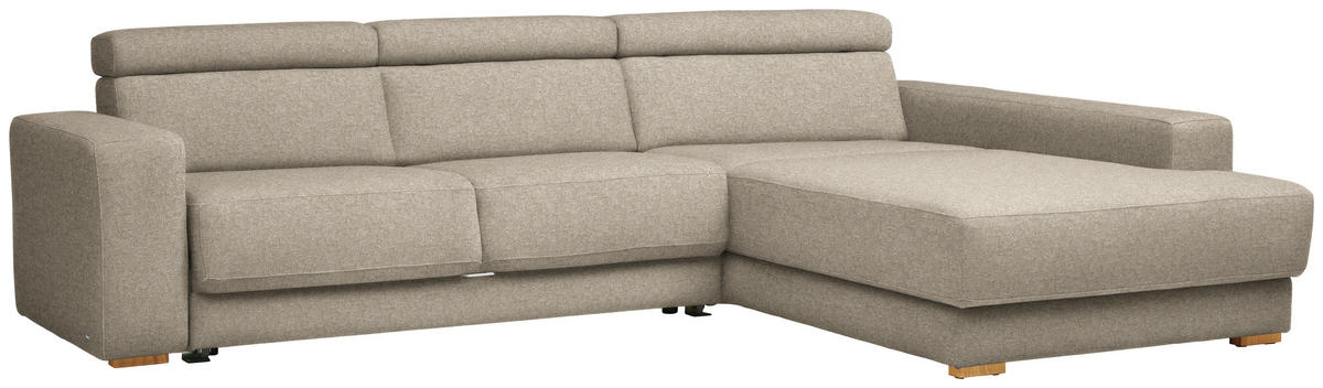 ECKSOFA  in Chenille Sandfarben  316/206 cm  - Sandfarben/Eichefarben, Design, Textil (316/206cm) - Sedda